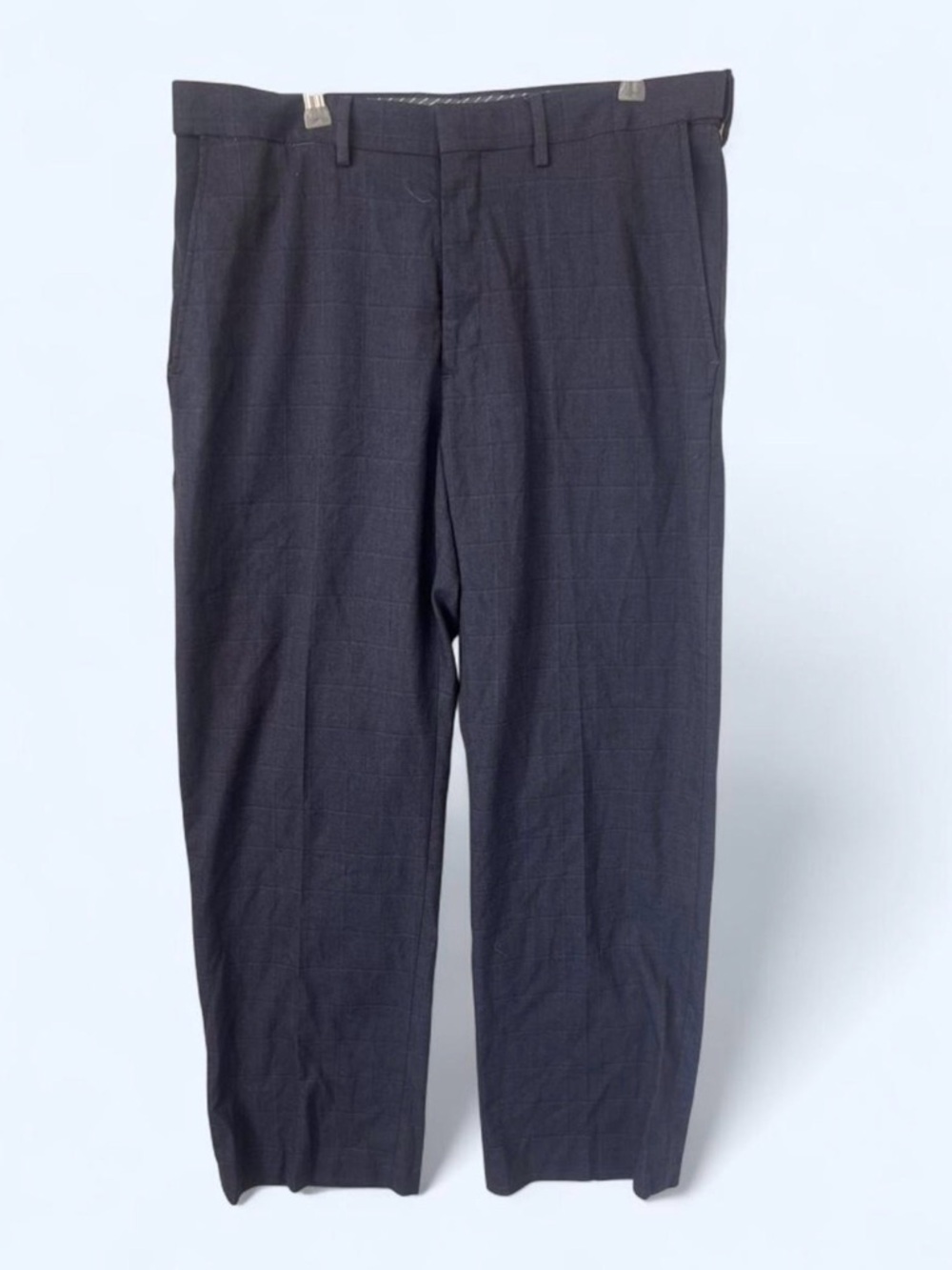 Classic Men's Dress Pants in Dark Navy Plaid 34x30